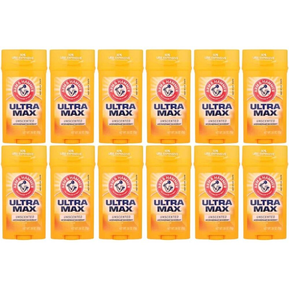12-PACK Arm & Hammer Ultramax Deodorant Unscented 2.6 oz